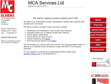 Tablet Screenshot of mcalarms.co.uk
